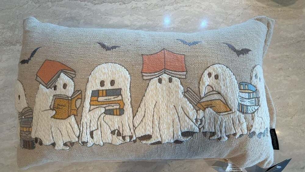 Cynthia Rowley Halloween Ghost Reading Decorative Throw Pillow